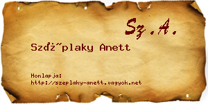 Széplaky Anett névjegykártya