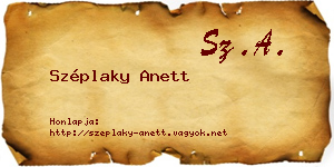 Széplaky Anett névjegykártya